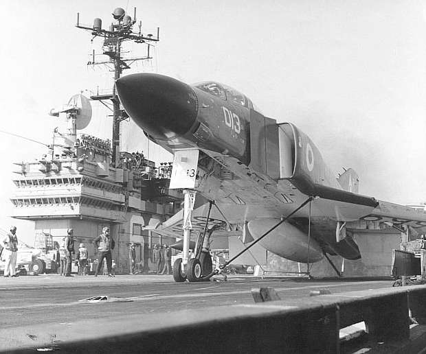 Phantom F4k on USS Saratoga catapult